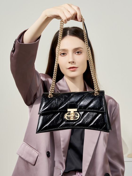 Elova Handcrafted Genuine Leather Crossbody Bag in Black - E411 view 2