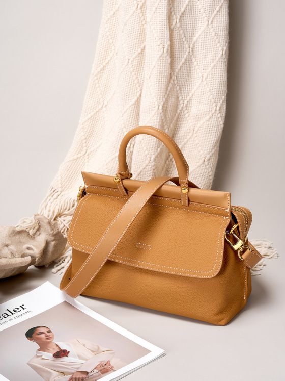 Elova Handcrafted Genuine Leather Crossbody Bag in Black - E232 view 6