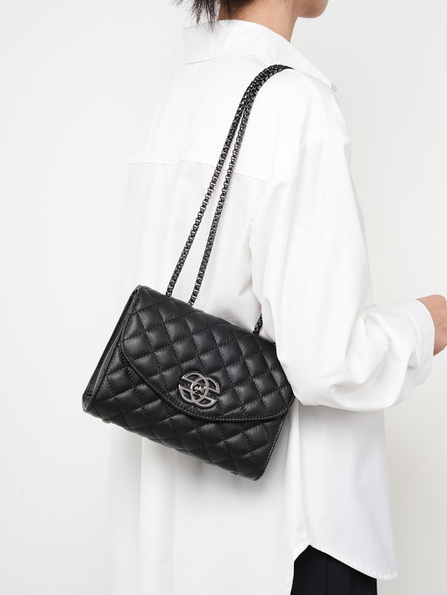 Elova Handcrafted Genuine Leather Crossbody Bag in Black - E217 view 8