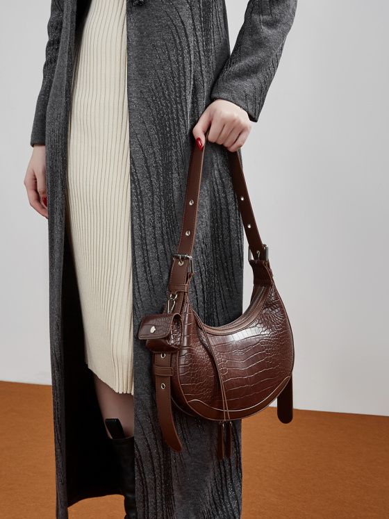 Elova Handcrafted Genuine Leather Shoulder Bag in Black - E818 view 3