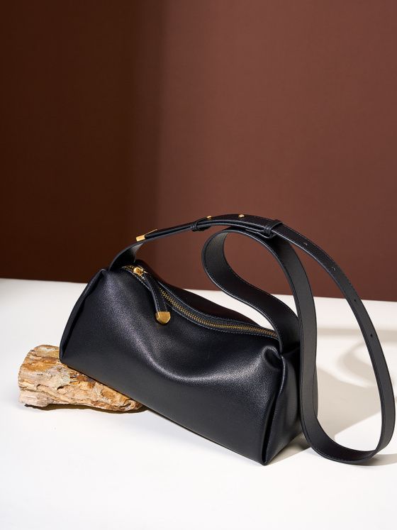 Elova Handcrafted Genuine Leather Crossbody Bag in Black - E284 view 6