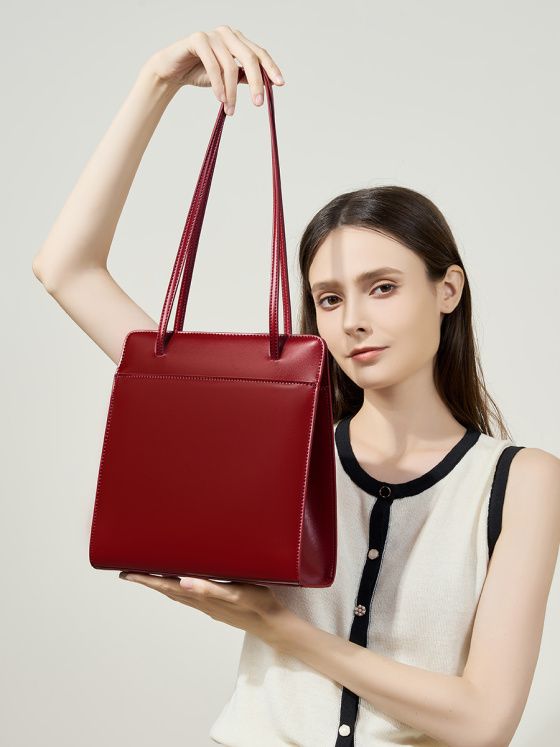 Elova Handcrafted Genuine Leather Tote Bag in Black - E388 view 2