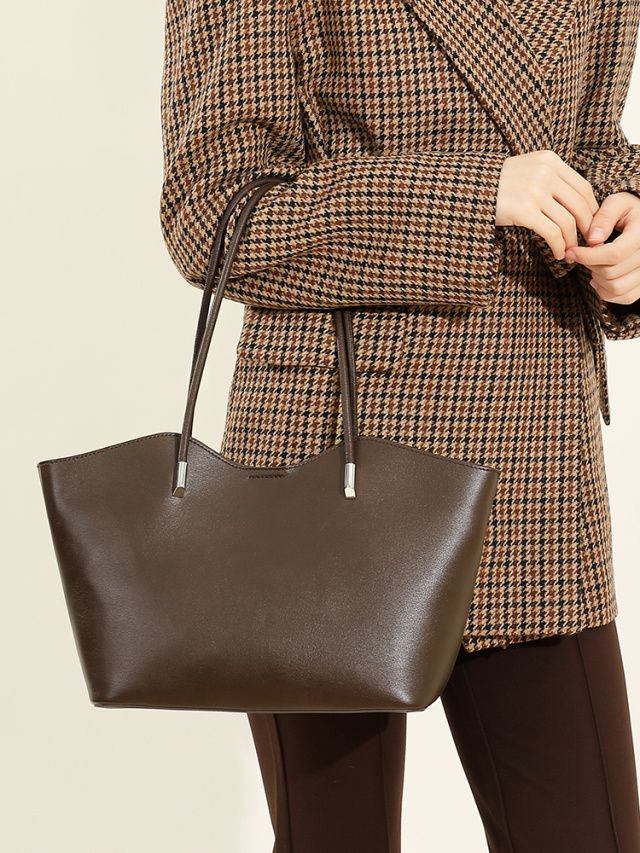 Elova Handcrafted Genuine Leather Tote Bag in Black - E578 view 7