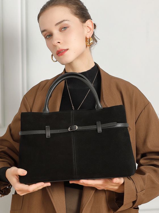 Elova Handcrafted Genuine Leather Crossbody Bag in Black - E754 view 7