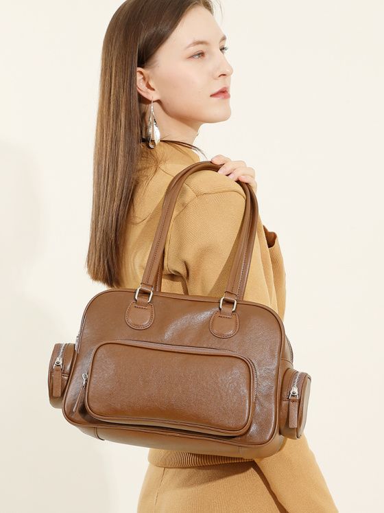 Elova Handcrafted Genuine Leather Tote Bag in Black - E570 view 3