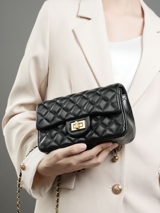 Elova Handcrafted Genuine Leather Crossbody Bag in Black - E456 view 2