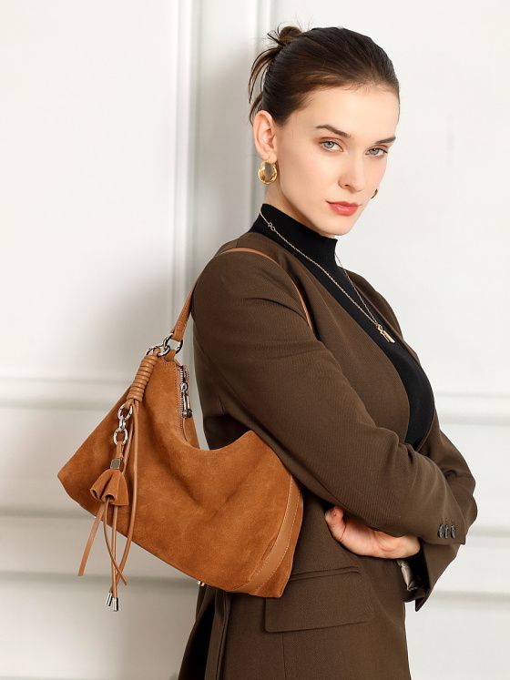 Elova Handcrafted Genuine Leather Tote Bag in Brown - E742 view 3