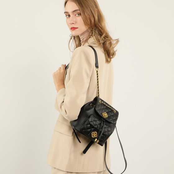 Elova Handcrafted Genuine Leather Bag in Black - E317 view 3