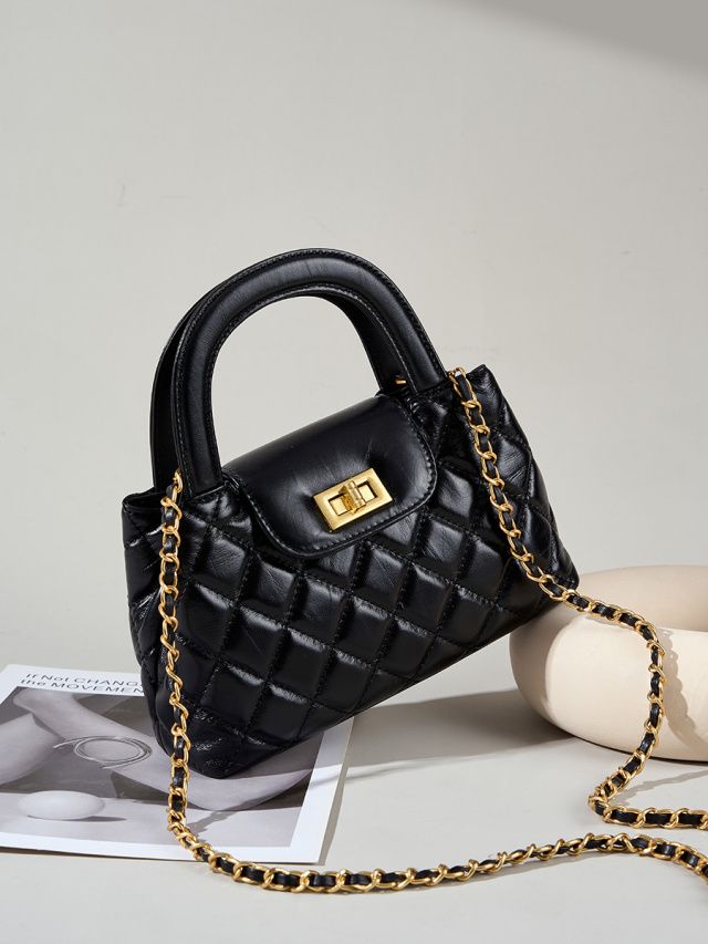 Elova Handcrafted Genuine Leather Crossbody Bag in Black - E242 view 6