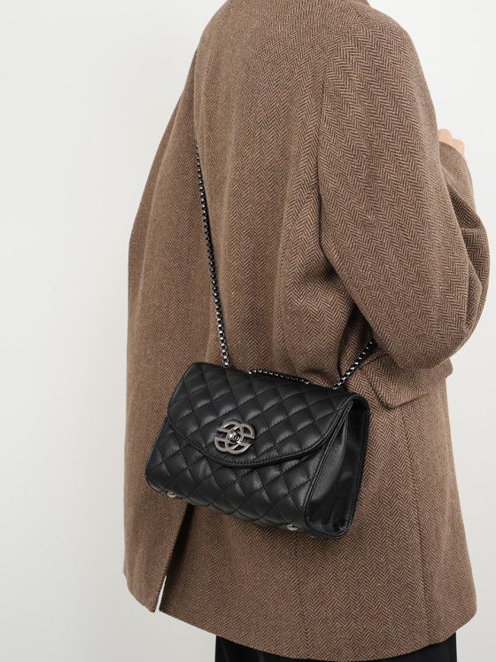 Elova Handcrafted Genuine Leather Crossbody Bag in Black - E217 view 3