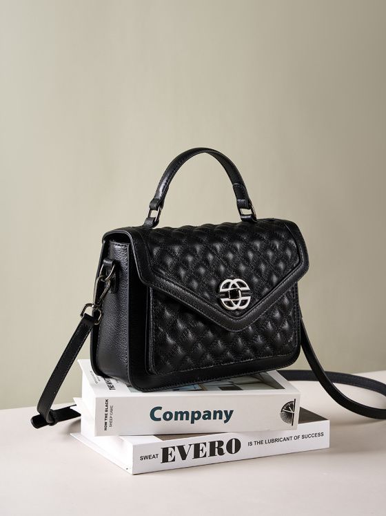 Elova Handcrafted Genuine Leather Crossbody Bag in Black - E248 view 6