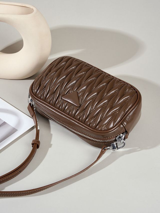 Elova Handcrafted Genuine Leather Crossbody Bag in Black - E348 view 8