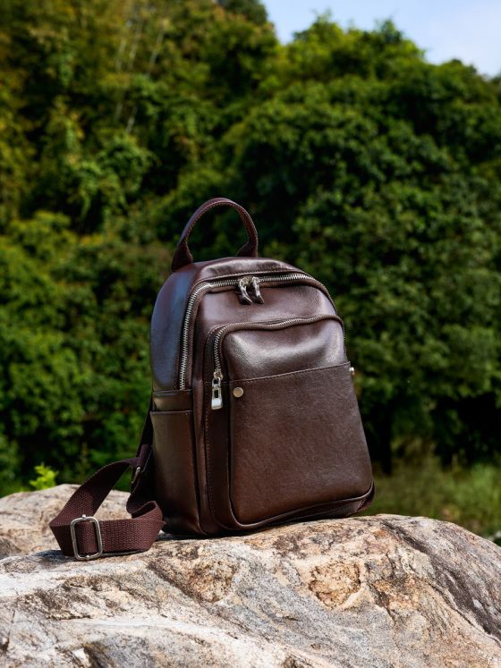 Elova Handcrafted Genuine Leather Bag in Black - E615 view 6