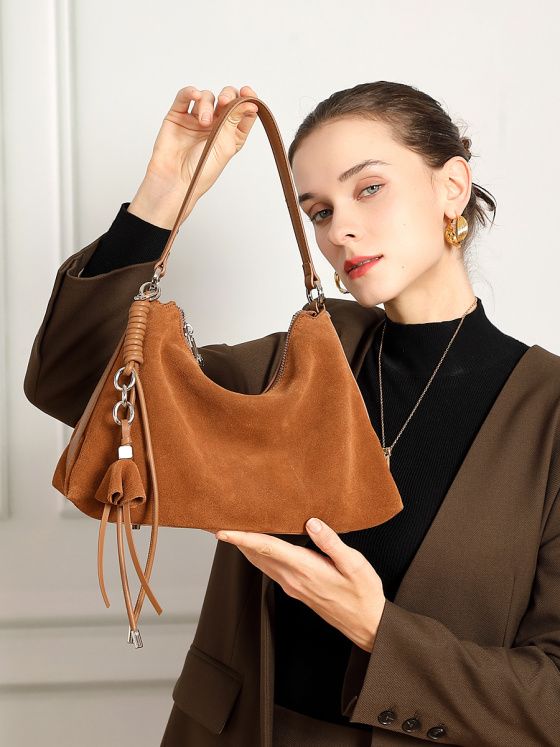 Elova Handcrafted Genuine Leather Tote Bag in Brown - E742 view 2