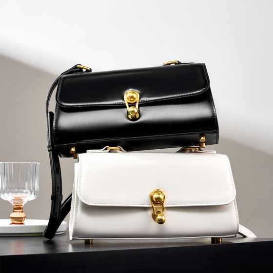 Elova Handcrafted Genuine Leather Crossbody Bag in Black - E402 view 6