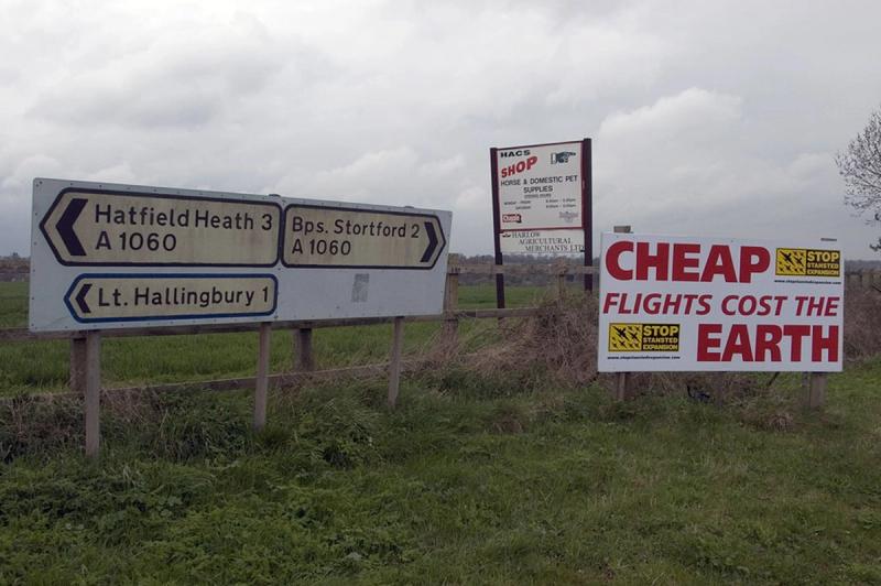 Cheap flights cost the earth (Stansted protest)
