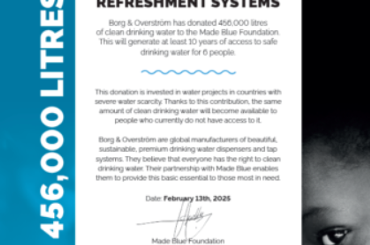 Making Waves with Clean Water: Our Contribution to the Made Blue Foundation & Partnership with Borg & Overström