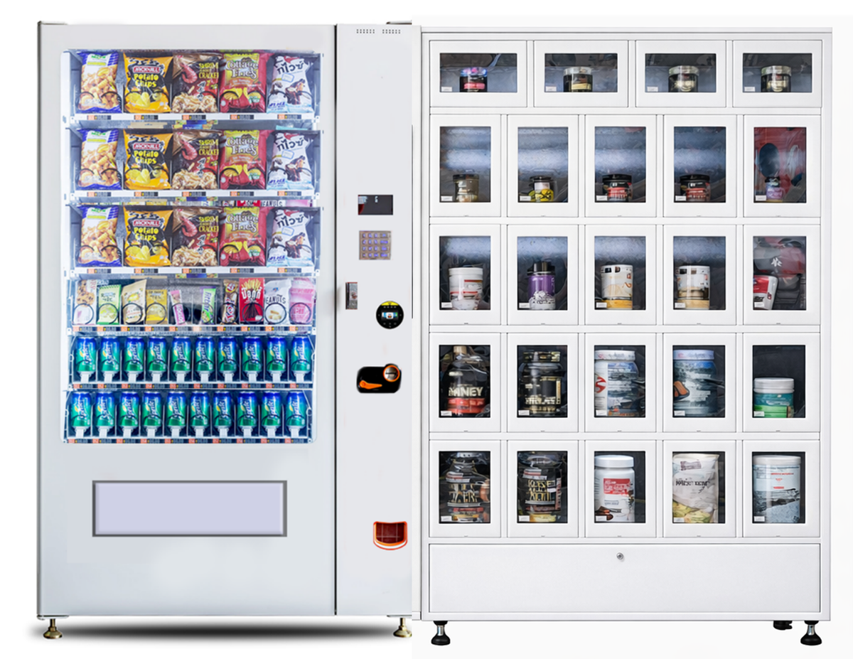 VendSmart Classic 10 master vending machine with attached smart locker unit