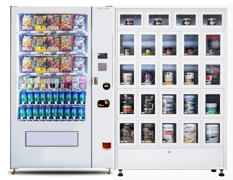 VendSmart Classic 10 master vending machine with attached smart locker unit