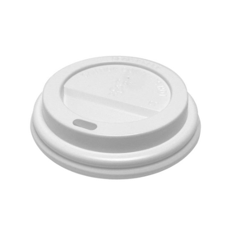 8oz white plastic sip-thru takeaway cup lid
