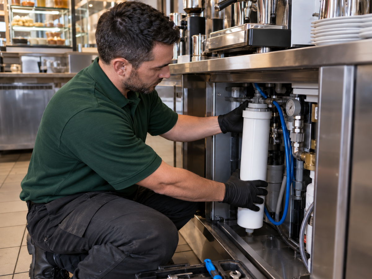 Filter changes for coffee machines and water dispensers