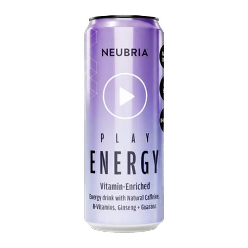 Neubria Play Natural Energy Drink 330ml can 12 pack case