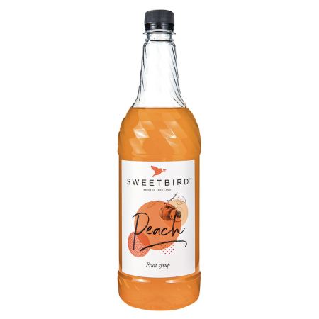 Sweetbird Peach Iced Tea Syrup 1L bottle for commercial drink preparation