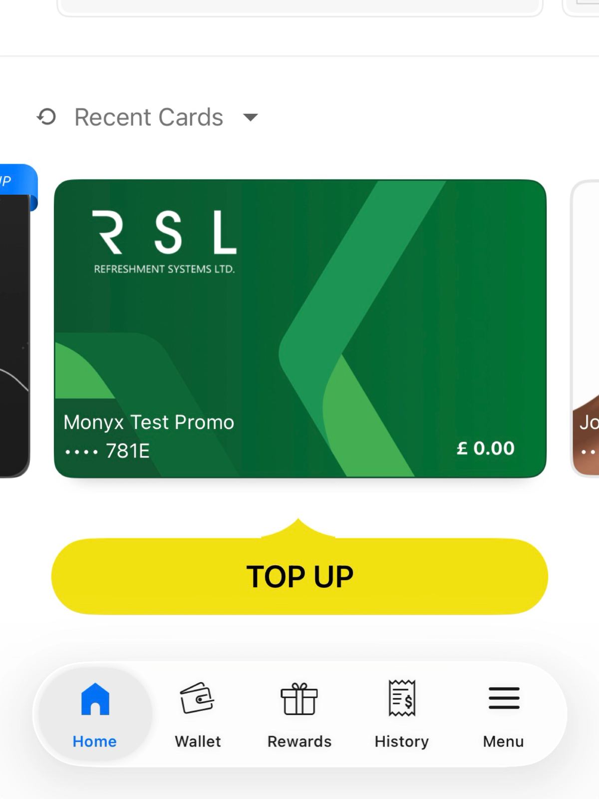 Refreshment Systems RSL Card Monyx App