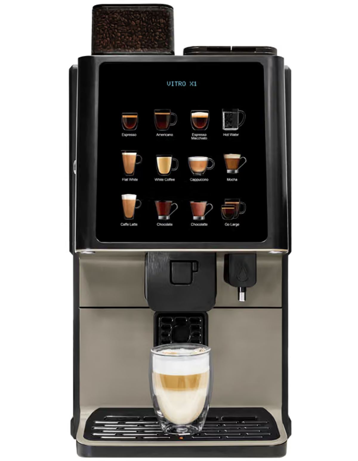 Vitro X1 MIA commercial bean to cup coffee machine with milk fridge