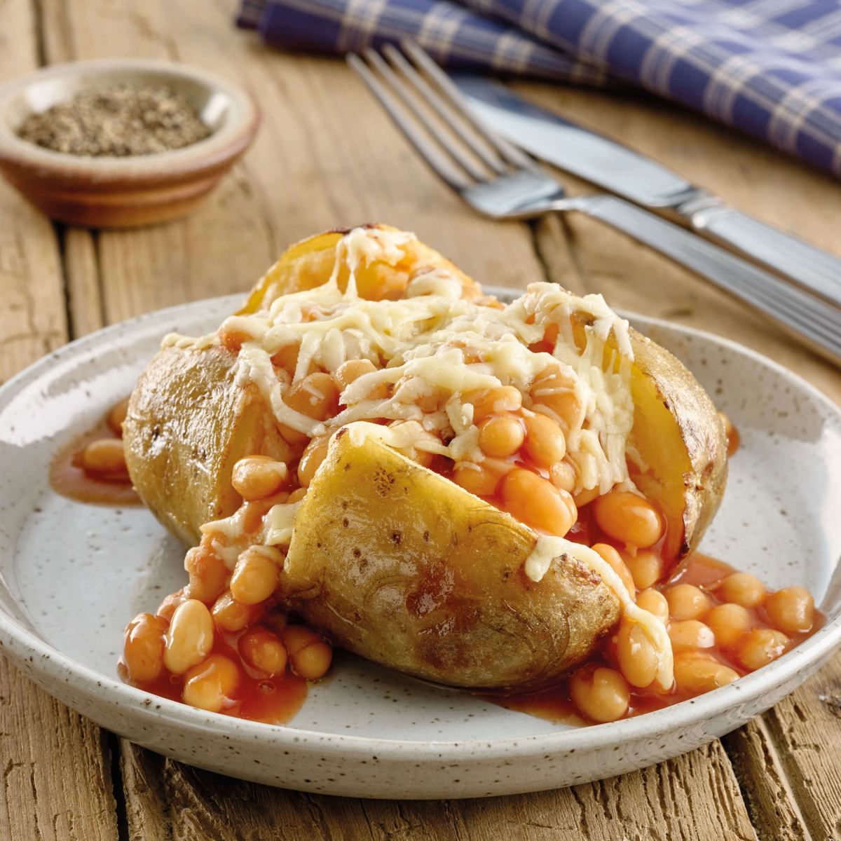 Cheese and beans Loaded Jacket Potato