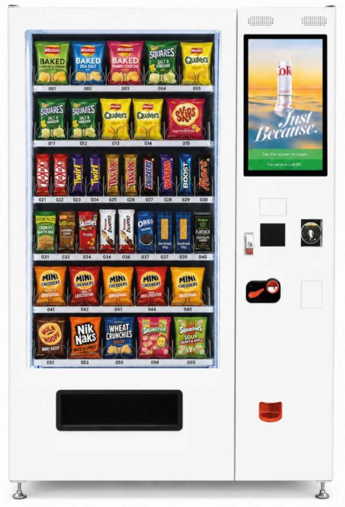 VendSmart Media Snacks Vending Machine with 21-inch touchscreen