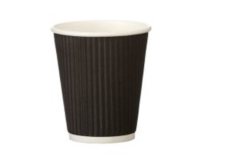 Black Double Wall Ripple Paper Cups 12oz box of 500