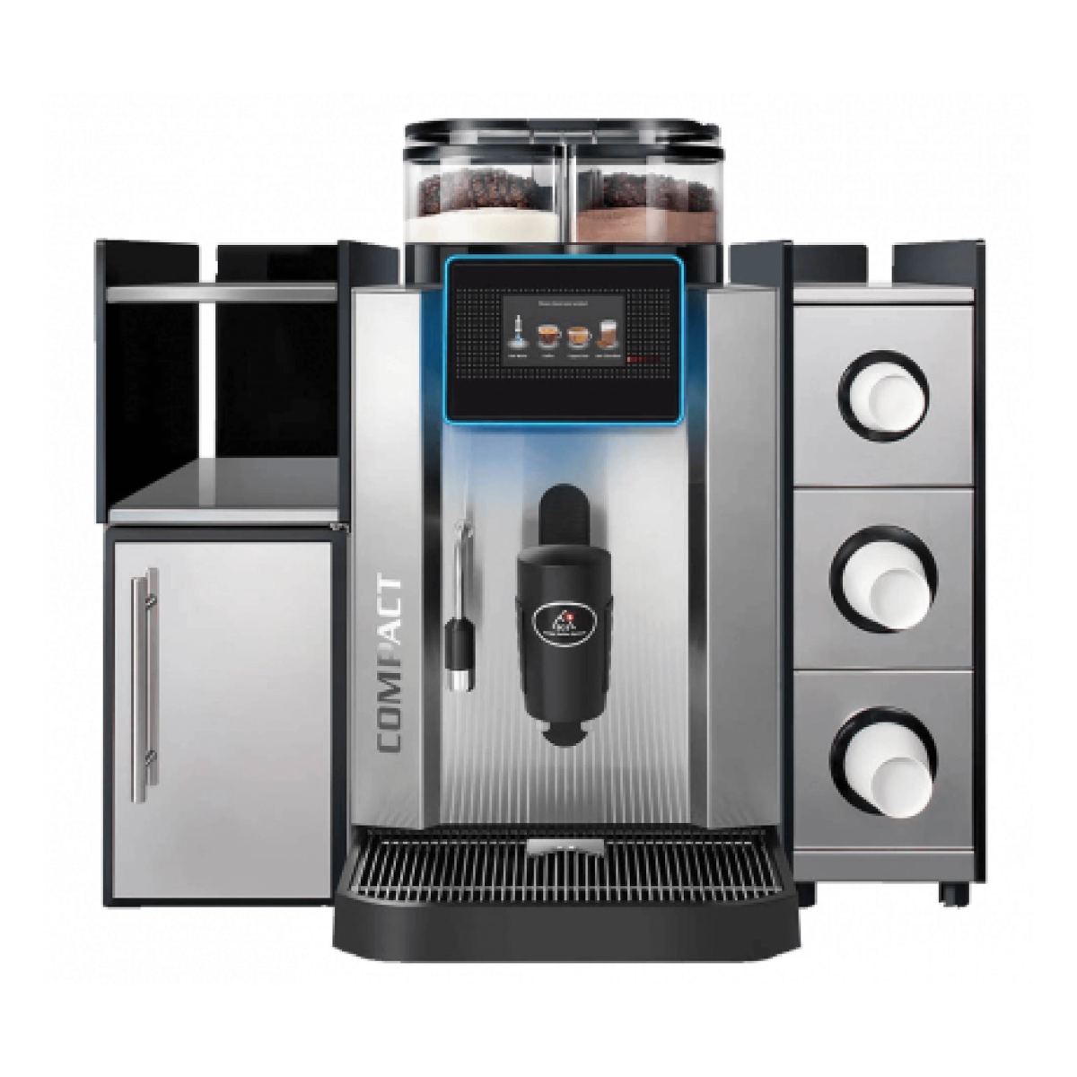 Available with fridge unit and cup warmer