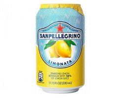 San Pellegrino Limonata Lemon 330ml cans case of 24