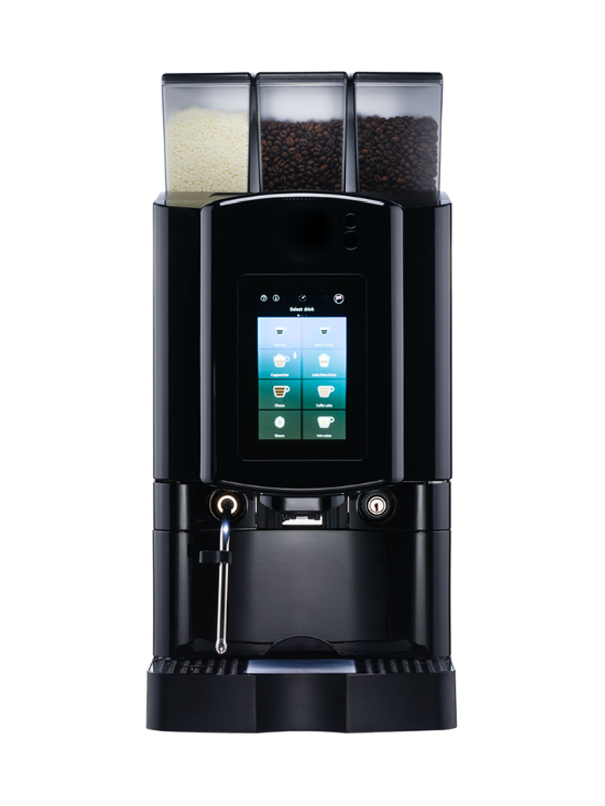 The Touch commercial bean to cup coffee machine in black casing