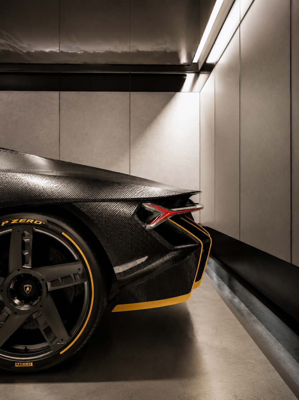 Centenario — détail arrière de la Lamborghini