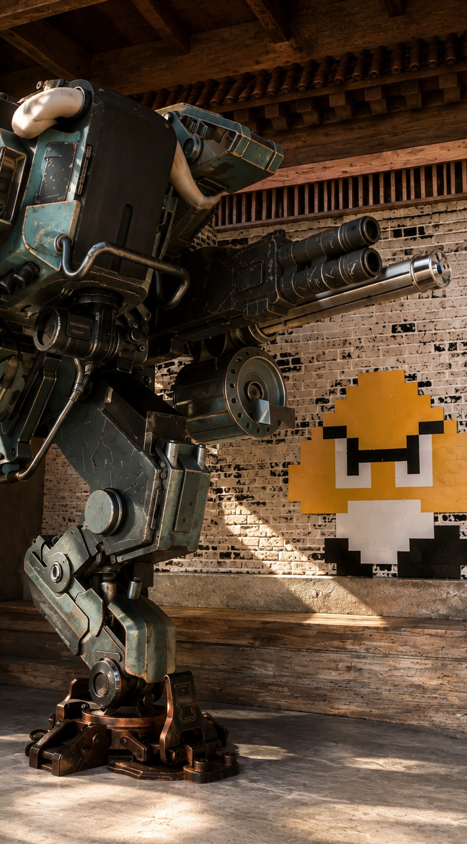 Shinobi — robot et décoration inspirée des jeux vidéo