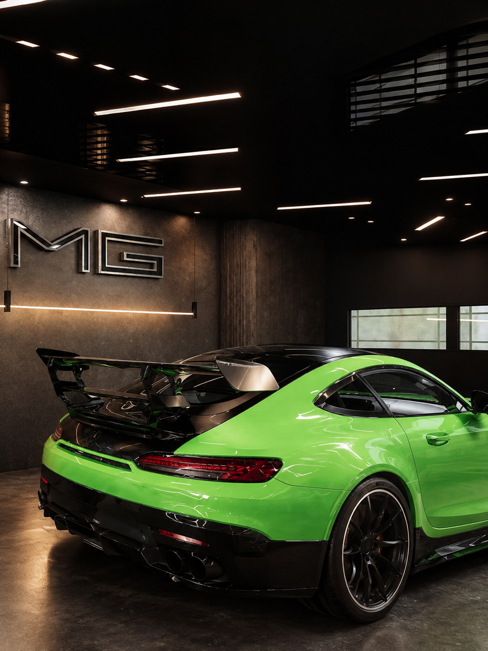Green Hornet — AMG GT Black Series, vue arrière