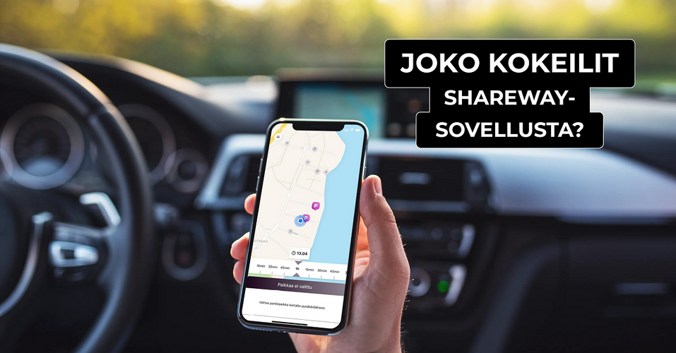 Shareway-palvelulla pysäköinti on helppoa ja vaivatonta.