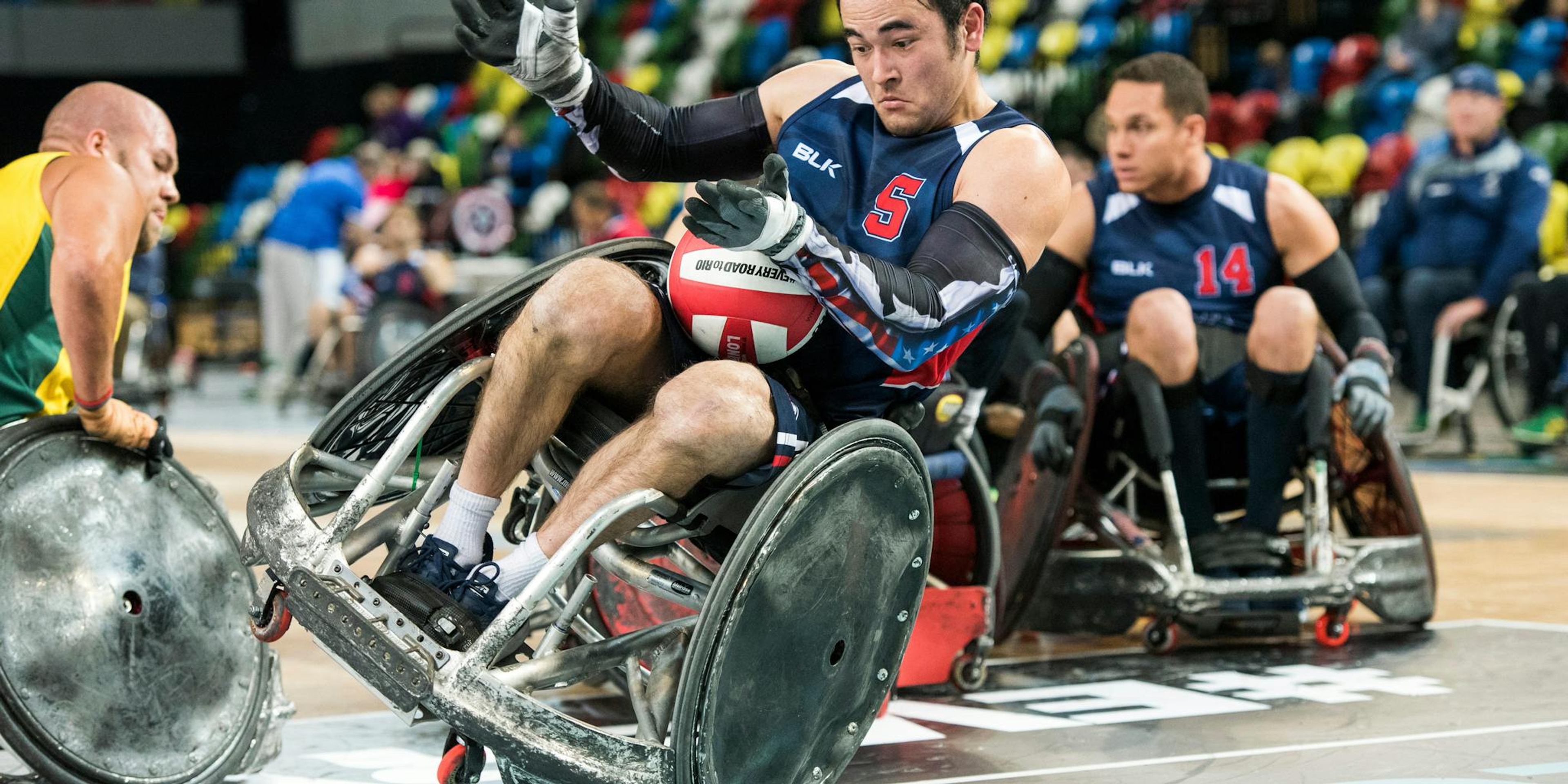 Chuck Aoki competing in Wheelchair Rugby
