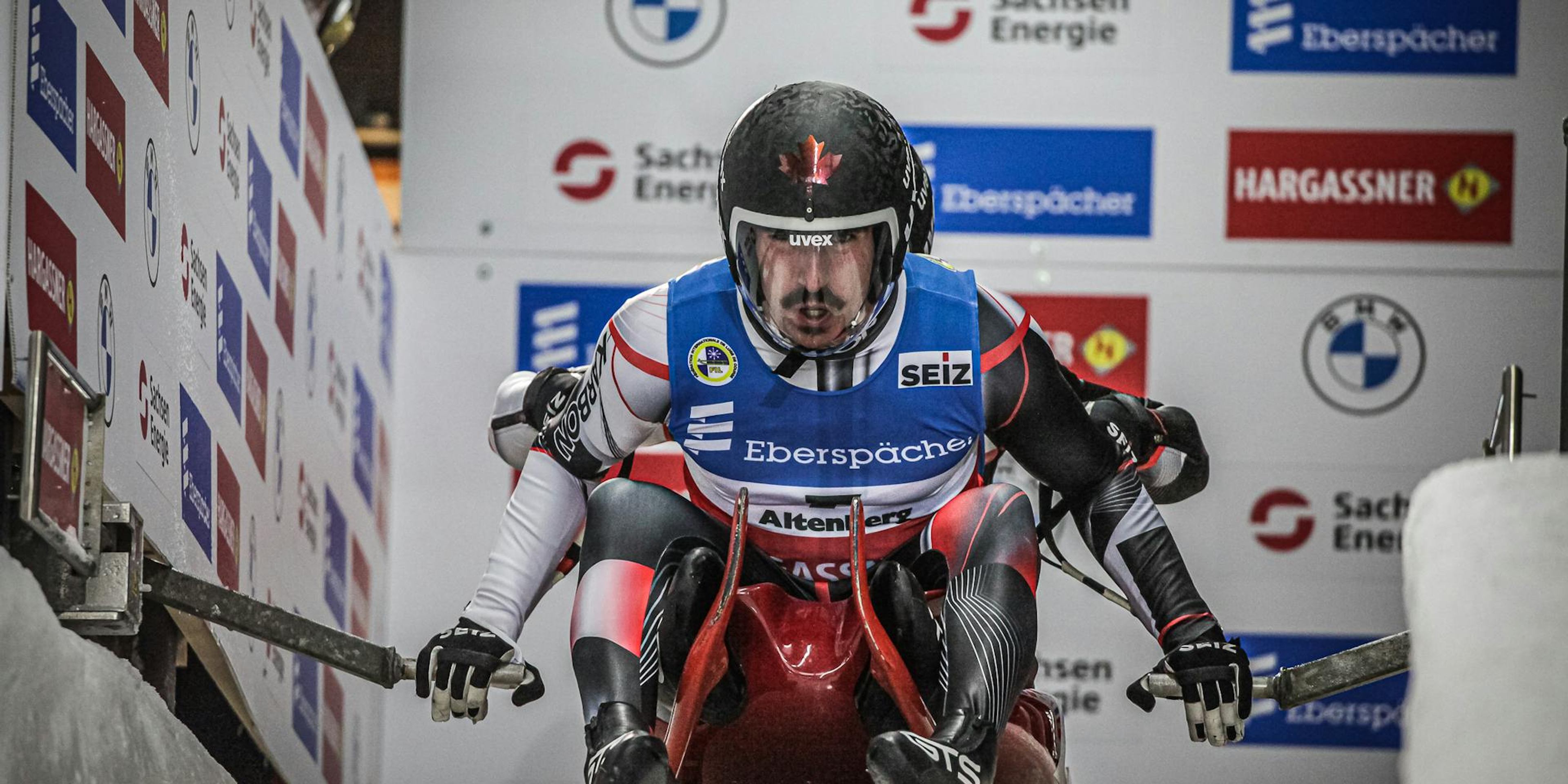 Devin Wardrope competing in Luge