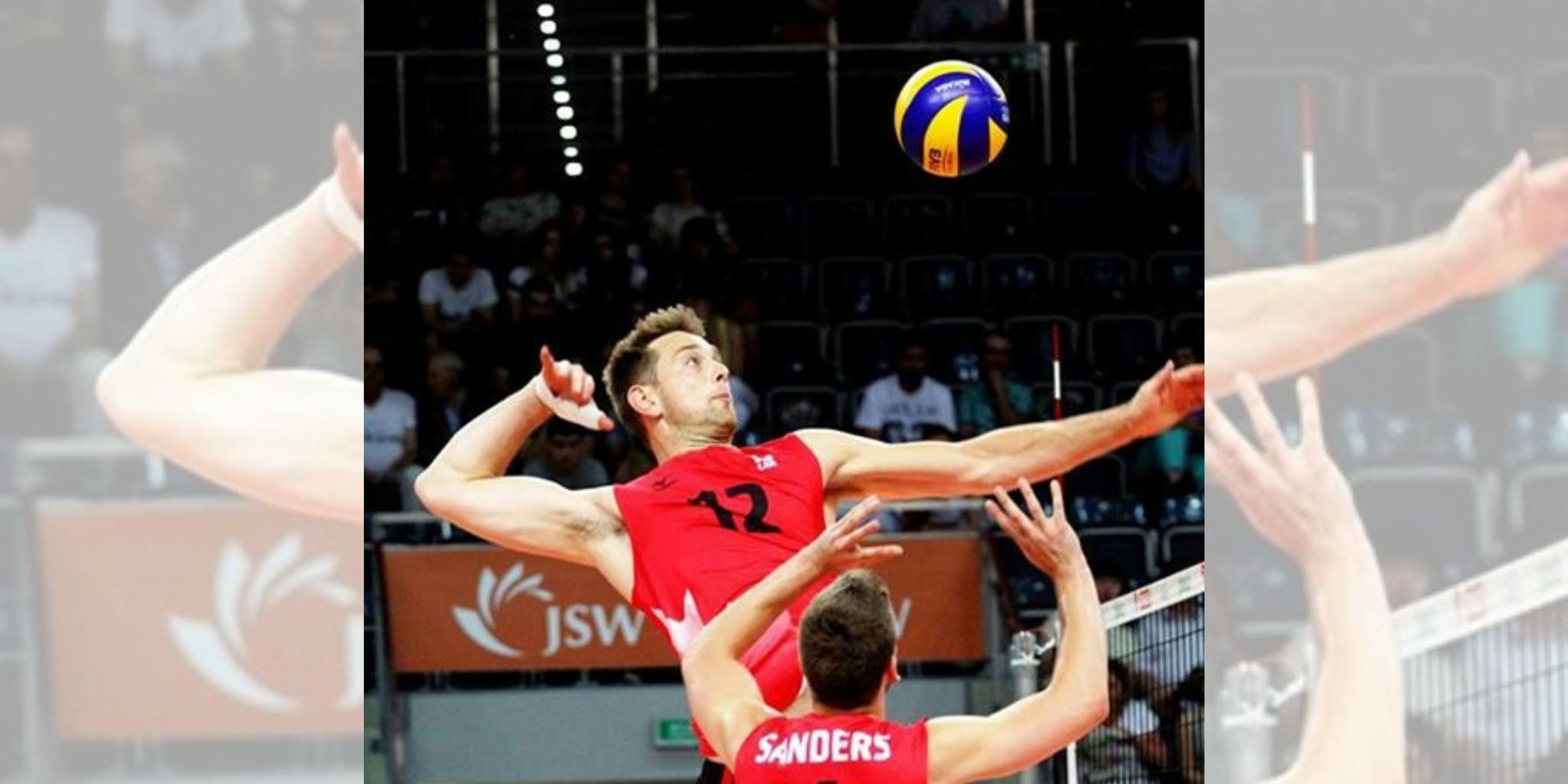 Lucas VanBerkel competing in Volleyball