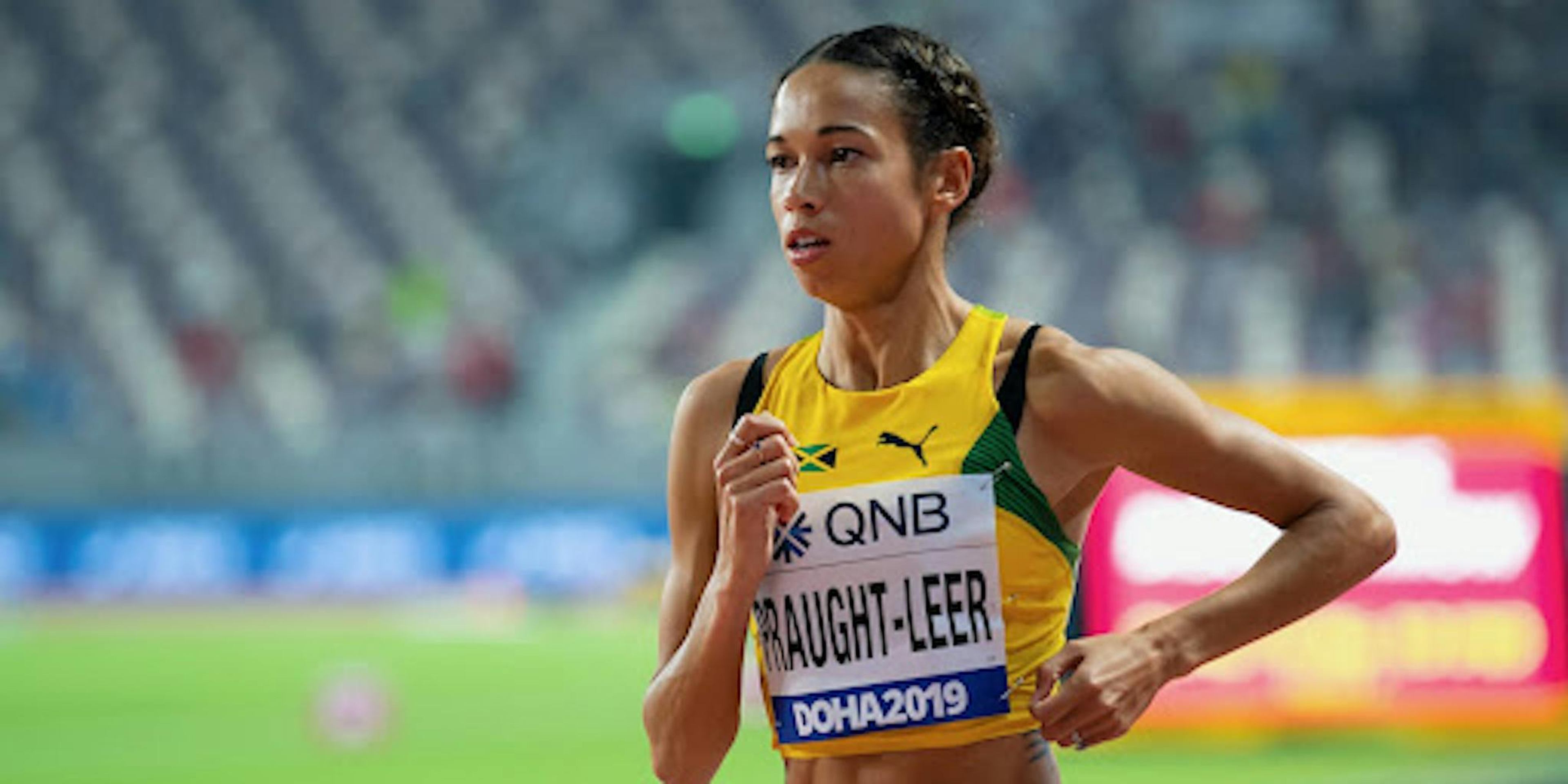 Aisha Praught-Leer competing in Track & Field