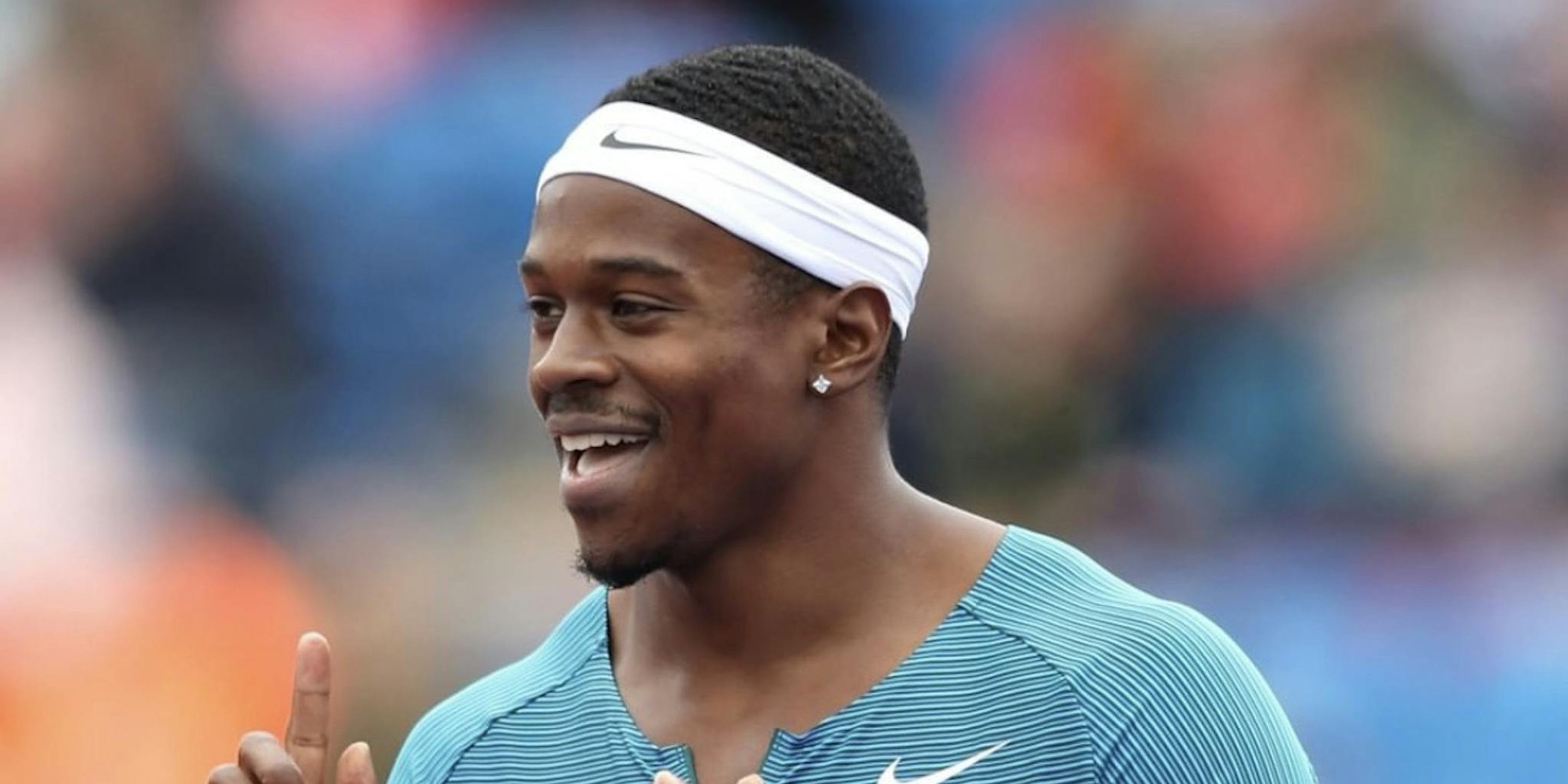 Aaron Brown competing in Track & Field