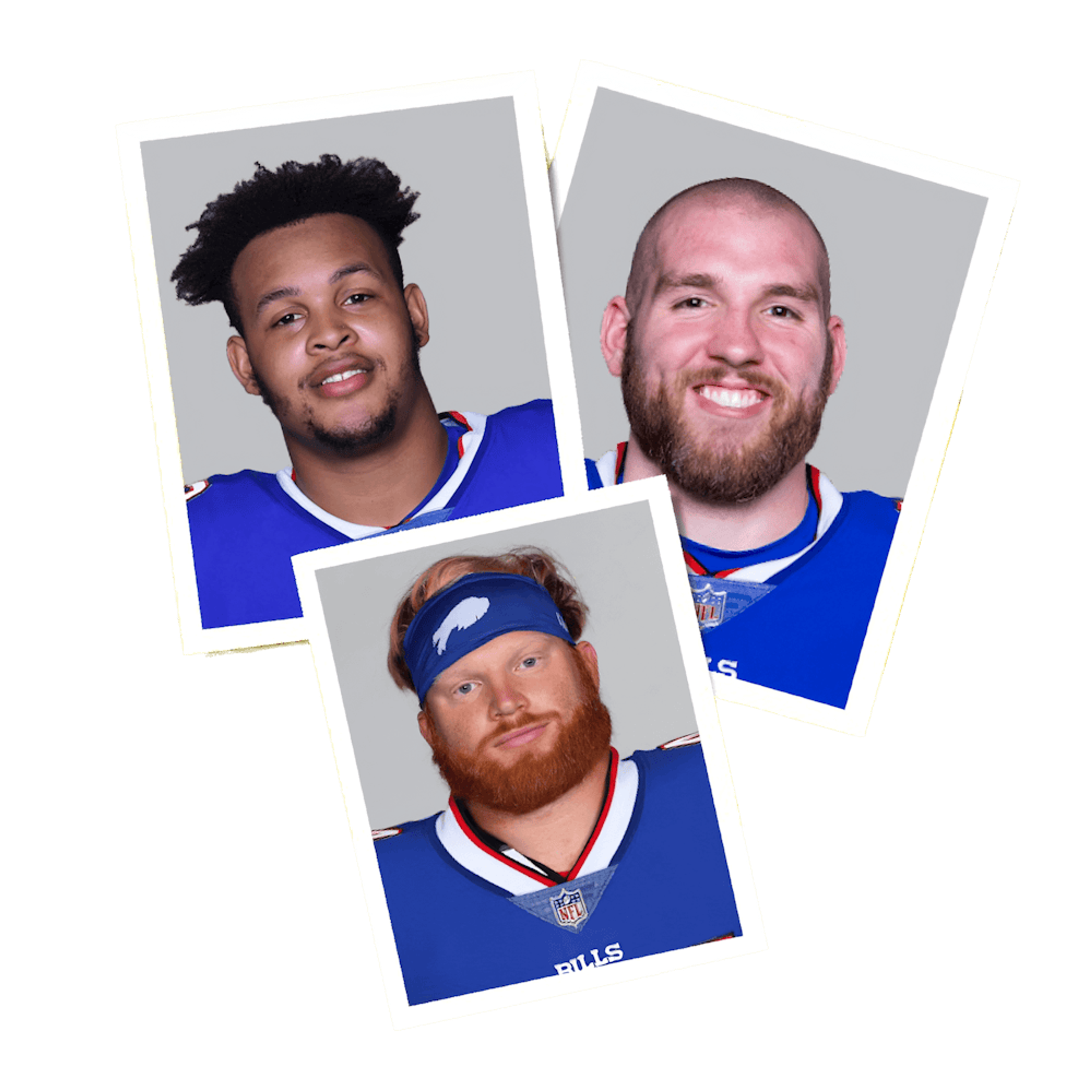 Buffalo Bills headshots on a transparent background