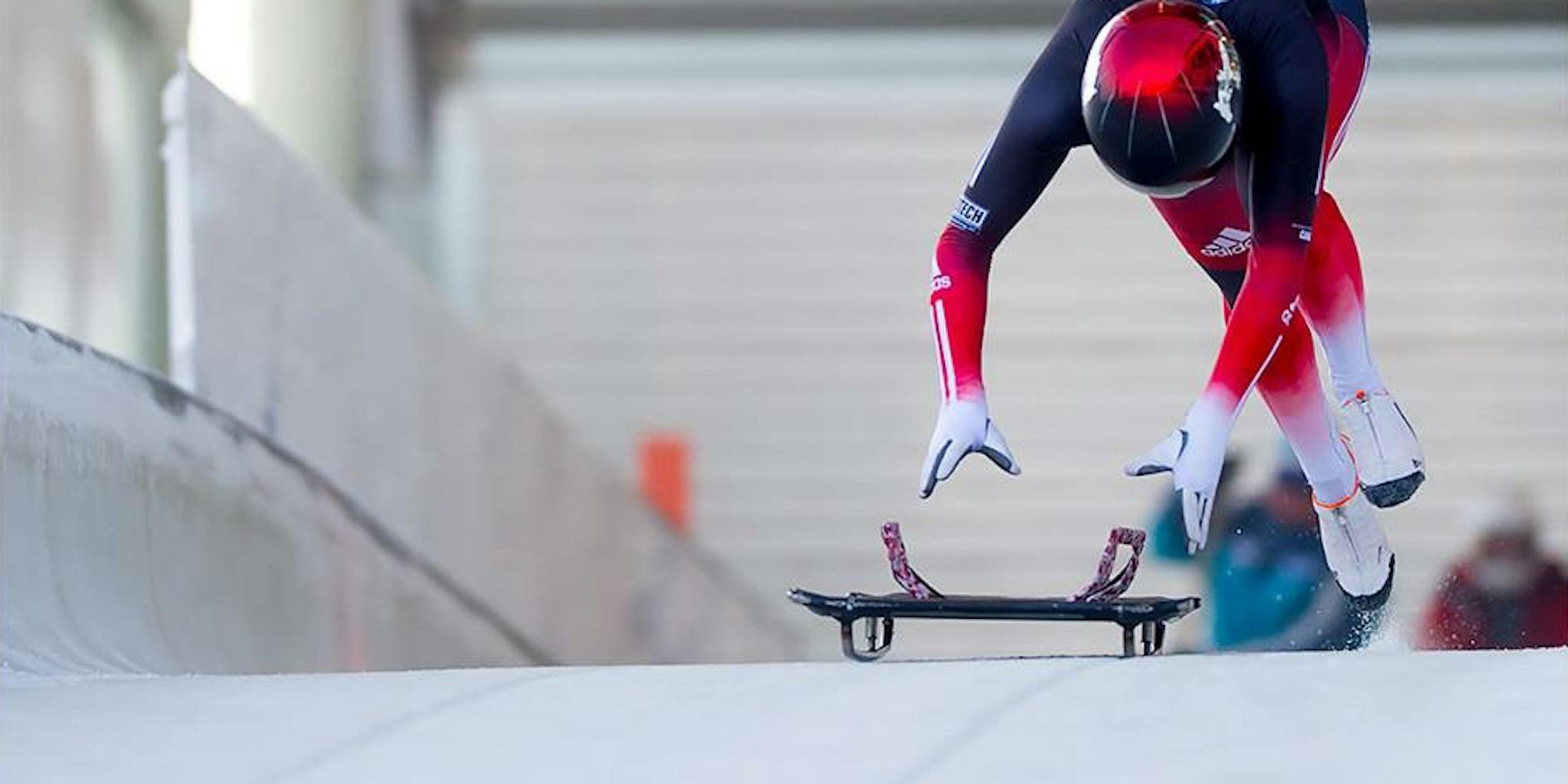 Madi Charney competing in Skeleton