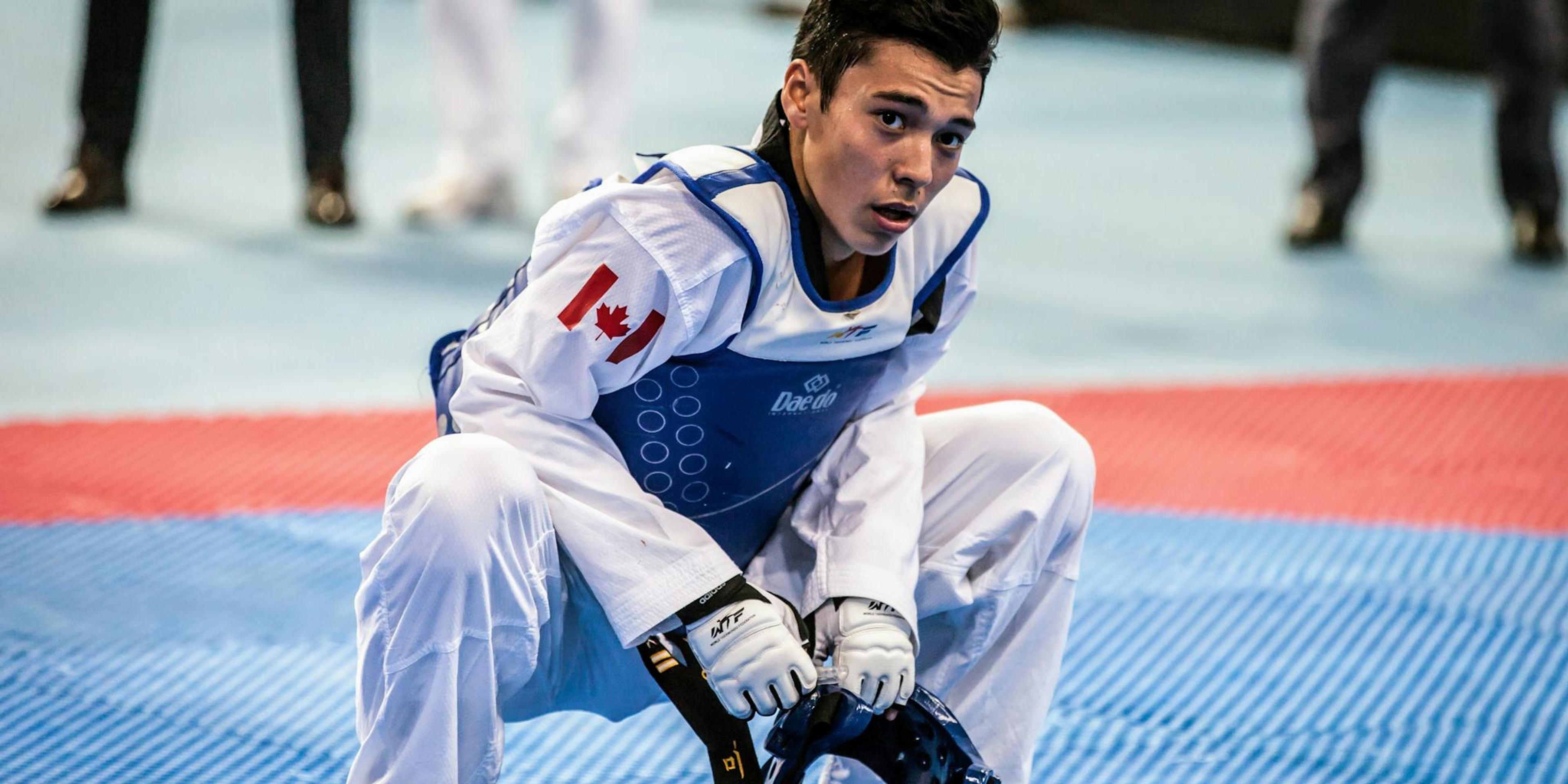 Taeku Park competing in Taekwondo