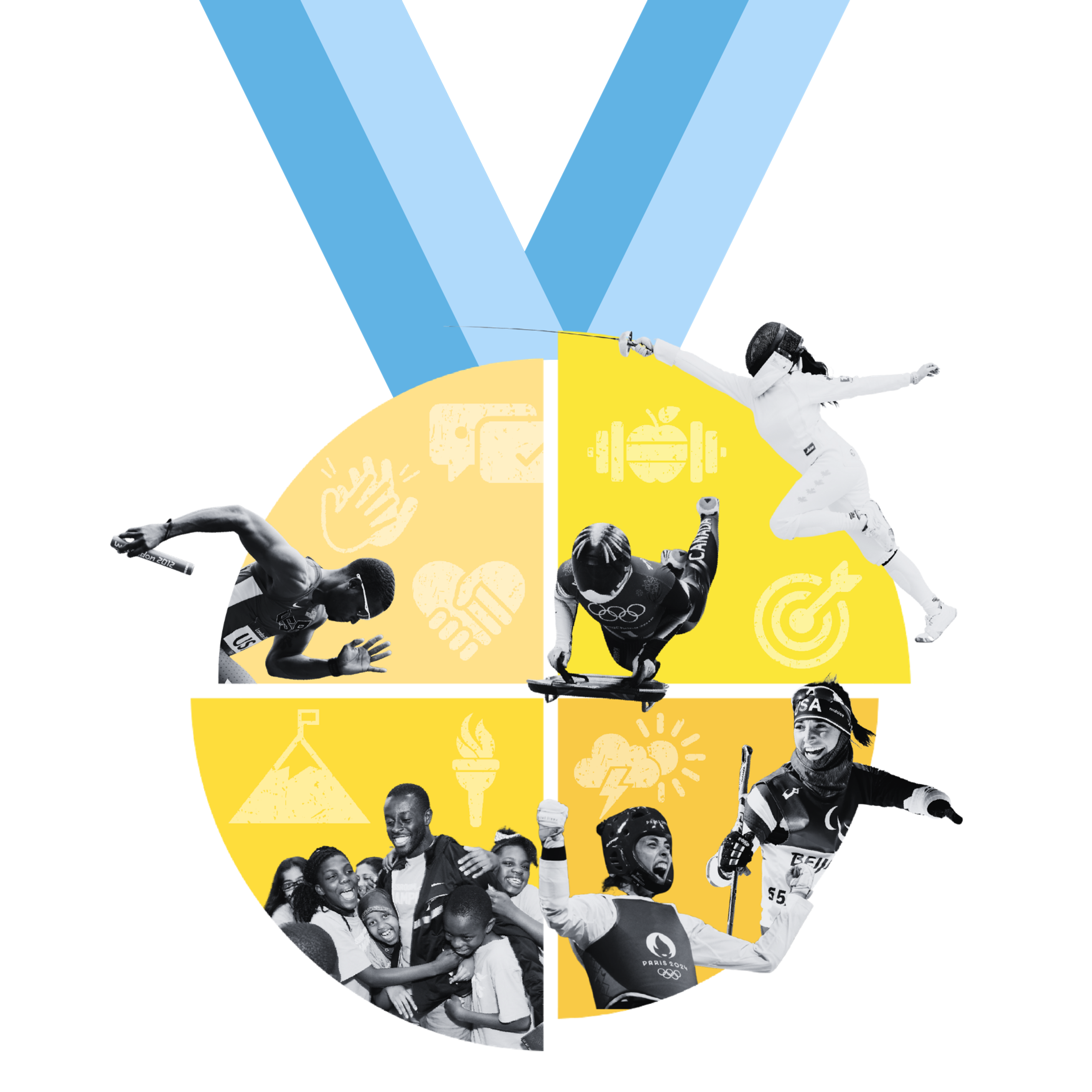 Medal graphic showing four traits: invested, resilient, connected, and confident, each explained with a short phrase.