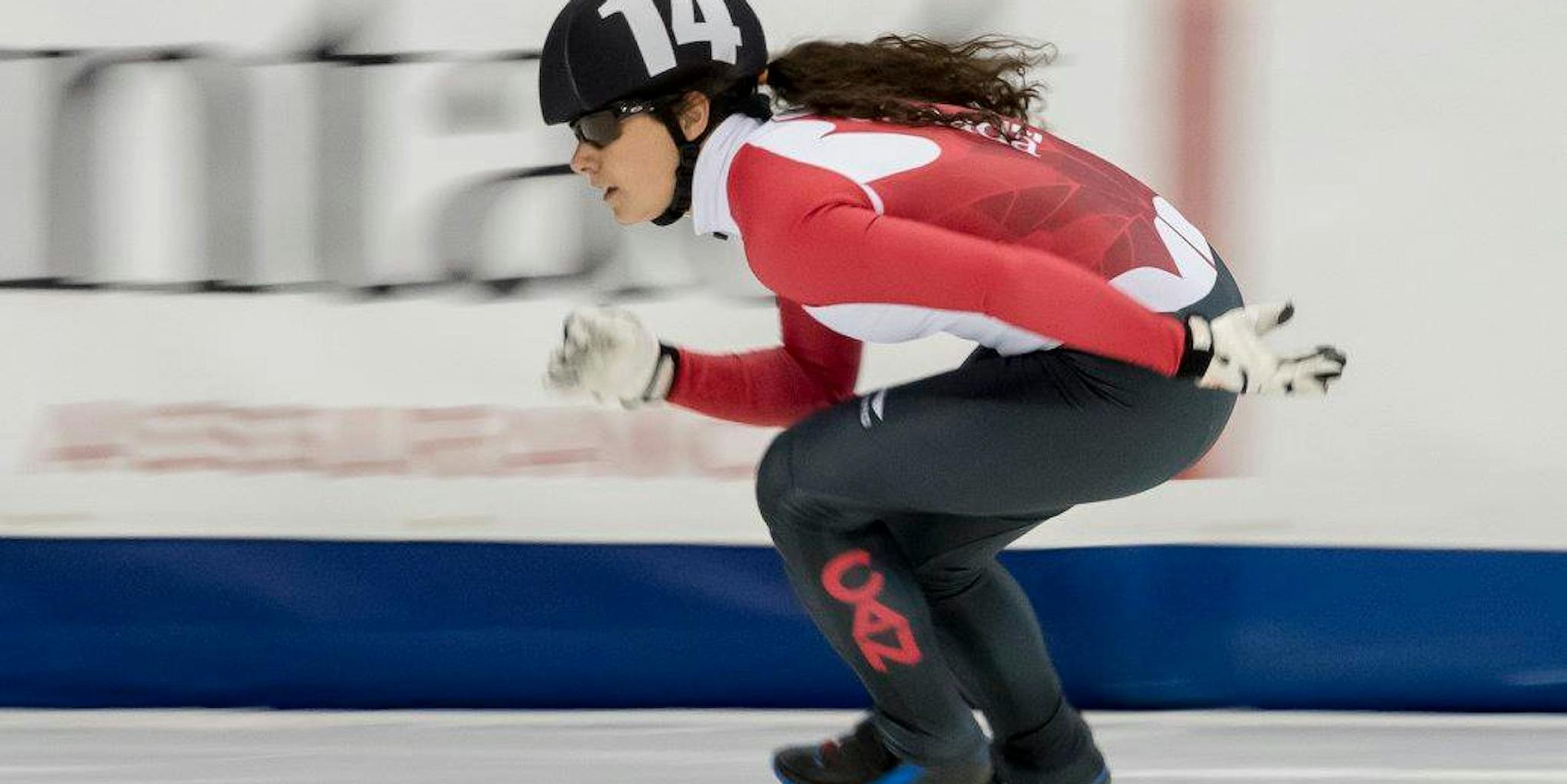 Alison Desmarais competing in Speed Skating