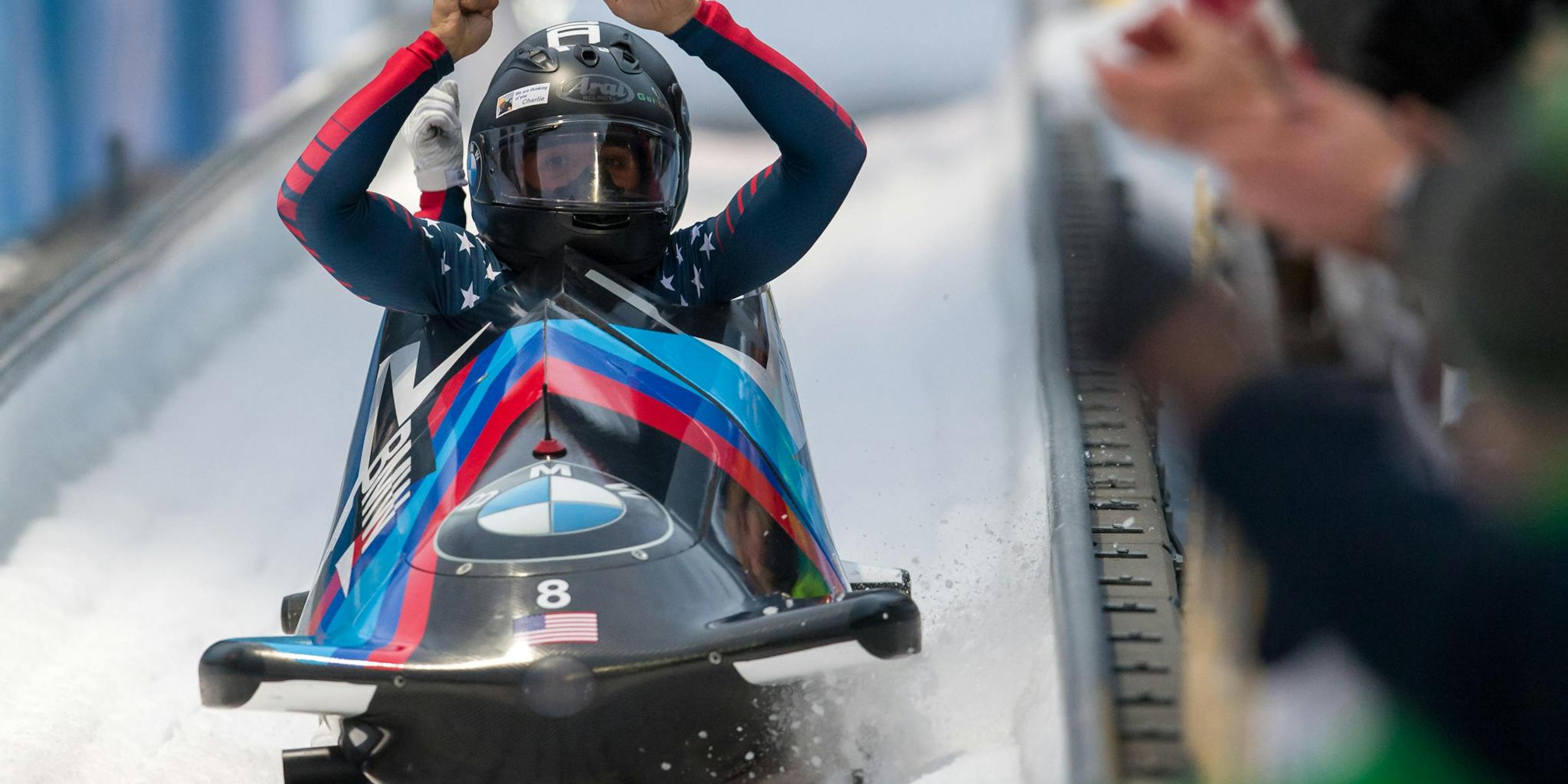 Elana Meyers-Taylor competing in Bobsleigh